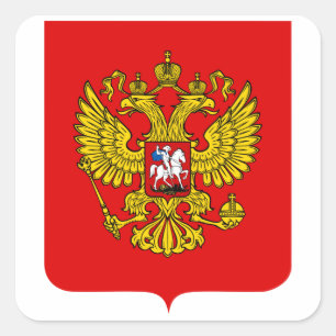 Russisch wapenschild vierkante sticker