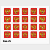 Russisch wapenschild vierkante sticker (Vel)