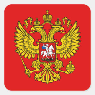 Russisch wapenschild vierkante sticker