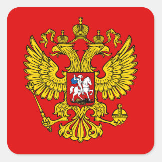 Russisch wapenschild vierkante sticker