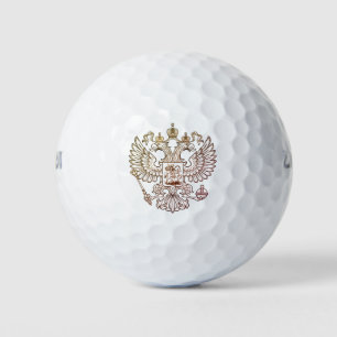 Russisch wapenschild - witte versie golfballen