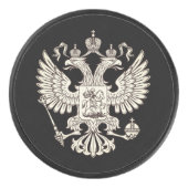 Russisch wapenschild - witte versie hockey puck (Voorkant)