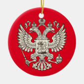 Russisch wapenschild - witte versie keramisch ornament (Voorkant)