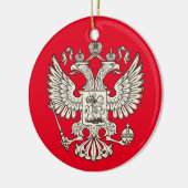 Russisch wapenschild - witte versie keramisch ornament (Links)