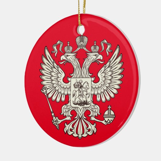 Russisch wapenschild - witte versie keramisch ornament (Links)