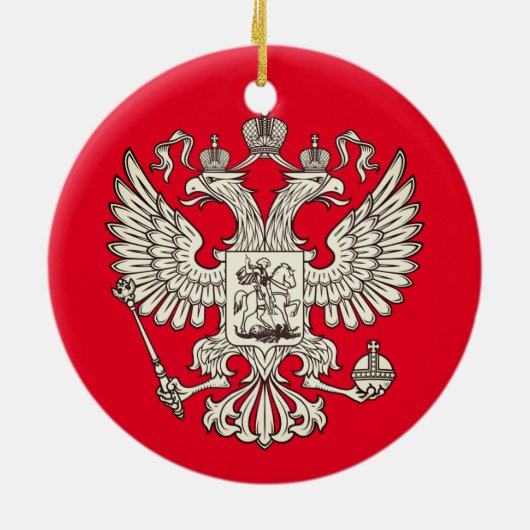 Russisch wapenschild - witte versie keramisch ornament (Achterkant)