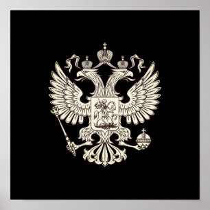 Russisch wapenschild - witte versie poster