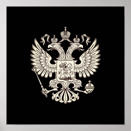 Russisch wapenschild - witte versie poster (Voorkant)