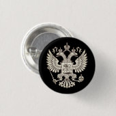 Russisch wapenschild - witte versie ronde button 3,2 cm (Voorkant /achterkant)