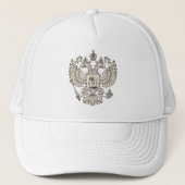 Russisch wapenschild - witte versie trucker pet (Voorkant)