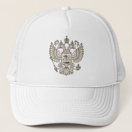 Russisch wapenschild - witte versie trucker pet (Voorkant)