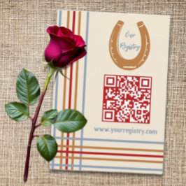 Russisch Western Hoefijzer Baby shower Registry Informatiekaartje