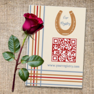 Russisch Western Hoefijzer Baby shower Registry Informatiekaartje