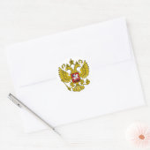 Russische adelaar ronde sticker (Envelop)