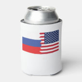 Russische Amerikaanse vlag Blikjeskoeler (Blikje Voorkant)