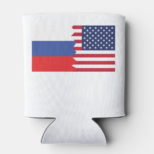 Russische Amerikaanse vlag Blikjeskoeler (Achterkant)