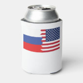 Russische Amerikaanse vlag Blikjeskoeler (Blikje Achterkant)