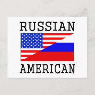Russische Amerikaanse Vlag Briefkaart