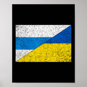 Russische anti-oorlogsvlag Oekraïense vlag Net Voy Poster