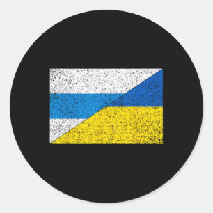 Russische Anti-oorlogsvlag Oekraïense vlag Net Voy Ronde Sticker
