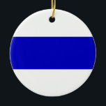 russische anti - oorlogsvlag oekraïne - invasie so keramisch ornament<br><div class="desc">russische anti - oorlogsvlag oekraïne - blauwe lijn solidariteitssymbool</div>