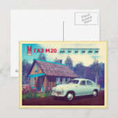Russische auto en Dacha Briefkaart (Voorkant / Achterkant)