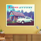 Russische auto en Dacha Canvas Afdruk (Insitu (Woonkamer))
