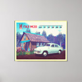 Russische auto en Dacha Canvas Afdruk (Voorkant)
