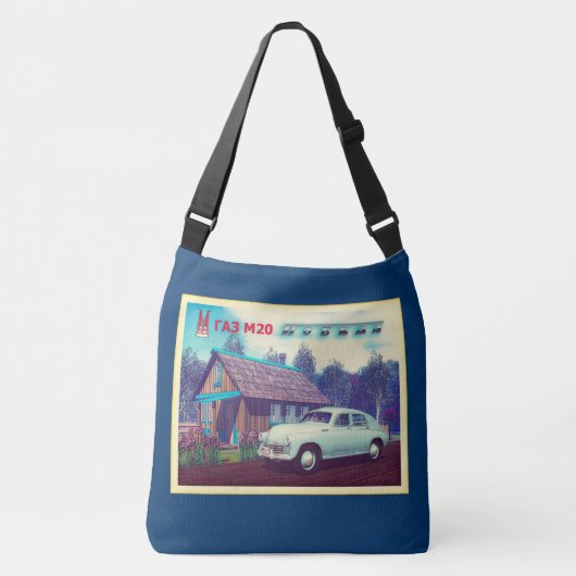 Russische auto en Dacha Crossbody Tas (Voorkant)