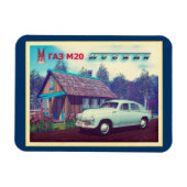 Russische auto en Dacha Magneet (Horizontaal)