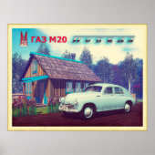 Russische auto en Dacha Poster (Voorkant)