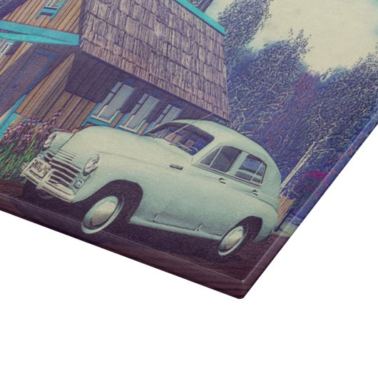 Russische auto en Dacha Snijplank (Hoek)