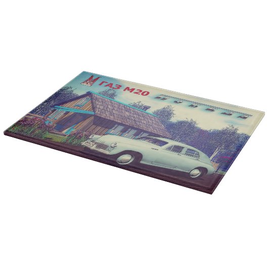 Russische auto en Dacha Snijplank (Hoek)