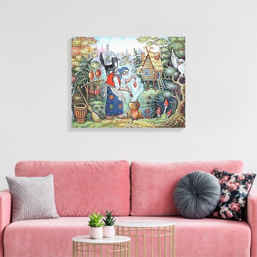 RUSSISCHE BABA YAGA FOLK TALE CANVAS AFDRUK (Insitu (Woonkamer))