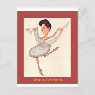 Russische Ballerina Caricature ~ Anna Pavlova Briefkaart