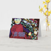 Russische Birthday-kaart met een Rag Doll Kaart (Gele Bloem)