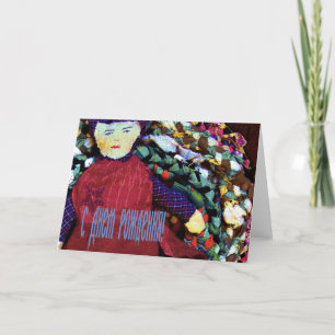 Russische Birthday-kaart met een Rag Doll Kaart