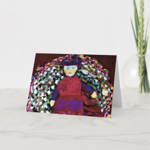 Russische Birthday-kaart met een Rag Doll Kaart