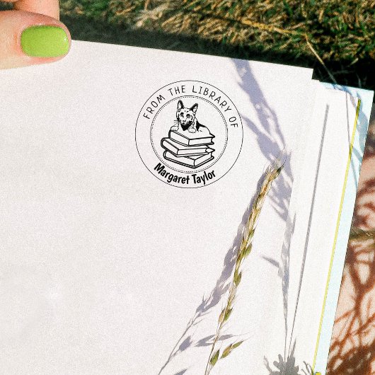 Russische blauwe kat, boek uit de bibliotheek van rubberstempel