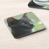 Russische blauwe kat drankjes onderzetter (Linkerzijde)