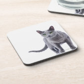 Russische blauwe kat drankjes onderzetter (Linkerzijde)