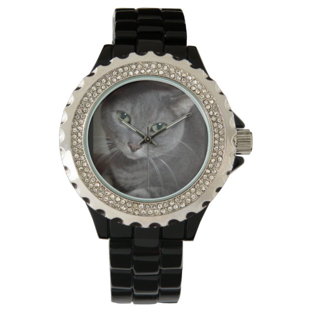 Russische blauwe kat horloge (Voorkant)