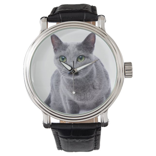 Russische blauwe kat horloge (Voorkant)