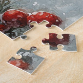 Russische Blauwe Kat In Sledge Laat Het Sneeuw Ker Legpuzzel (Zijkant)