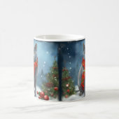 Russische Blauwe Kat in Sneeuw Kerstmis Koffiemok (Center)