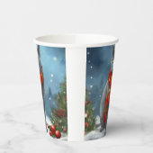 Russische Blauwe Kat in Sneeuw Kerstmis Papieren Bekers (Links)