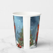 Russische Blauwe Kat in Sneeuw Kerstmis Papieren Bekers (Rechts)