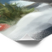 Russische Blauwe Kat in Sneeuw Kerstmis Perfect Poster (Hoek)