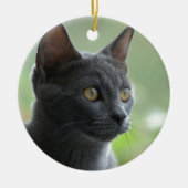 Russische blauwe kat keramisch ornament (Voorkant)