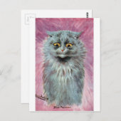 Russische blauwe kat, Louis Wain Briefkaart (Voorkant / Achterkant)